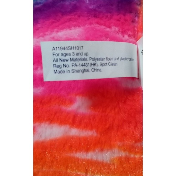 PEEPS Large Plush 16" Colorful Rainbow Zebra Print Stuffed Pink Purple RUZ Brand - Picture 5 of 5